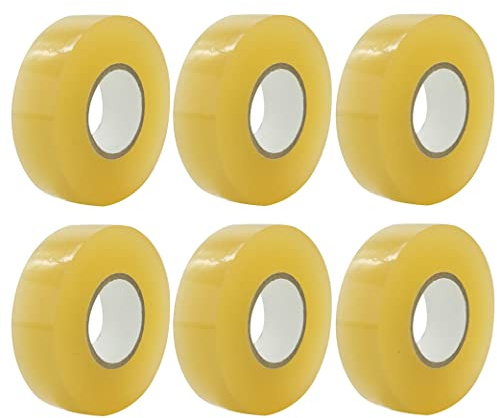 6 Stück transparentes Hockey-Tape, Mehrzweck-Klebeband, Rolle, Schienbeinschoner, Sockenband, Rolle, Sportausrüstung, 2,4 cm x 28 m, Hockey-Sportgeschenke, transparentes Gelb