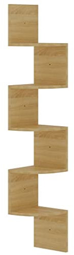 Bussandri Exclusive - Wand-Eckregal Sonoma-Eiche 19x19x123 cm Holzwerkstoff
