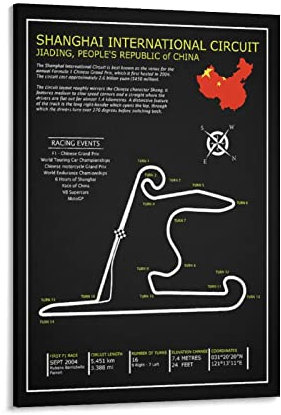 Formel 1 Runway Poster The Shanghai Circuit Bild Druck Wandkunst Poster Gemälde Leinwand Poster Kunstwerke Zimmer Aesthet