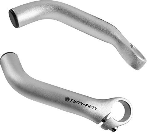 FIFTY-FIFTY Fahrrad Lenkerenden, Bar Ends Fahrrad, Aluminiumlegierung Lenkerhörnchen MTB (Sand Silber)
