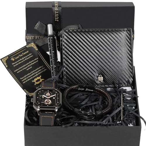 BSTcentelha Herren-Geschenk-Set, Kunstleder-Uhrengürtel, Schlüsselanhänger, Sonnenbrille, Geschenk-Set, Valentinstagsgeschenk