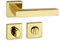 Gedotec Maniglia per porta in ottone lucido, 1 set | rosetta su rosette quadrate | KARAT | WC - bagno | maniglia per porte interne | set di maniglie con materiale di fissaggio | jack antiruggine