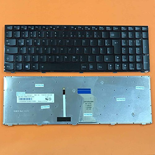 T-ProTek German Keyboard with Lighting Compatible with IBM Lenovo Ideapad Y510P Black