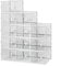 MYHMCT Shoe Storage Boxes,12 pcs Shoe Boxes Clear Stackable Shoe Organizer for Closet, Fit up to UK 9.5 (White)