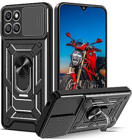 WeiCase Coque pour Honor X6 / Honor X8 5G / Honor 70 Lite, Protecteur de Caméra, Armure Rigide Housse 360° Metal Anneau Magnetic Support Antichoc Silicone Étui pour Honor X6 / X8 5G / 70 Lite