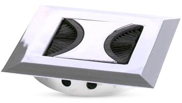 Gedotec Kabeldurchlass aus Metall Chrom poliert | 1 Stück | Kabeldurchführungssystem Ø 80 x 12 mm | Soul | Kabeldurchgang 2-teilig | Kabeldurchlasskanal in quadratischer Form