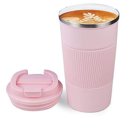 Betinyar 18oz Double Insulated Coffee Mugs with Ceramic Coating, Travel Mug with Lid, Coffee Insulated Cup for Travel Office School