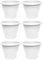 Acan Tradineur - Pack de 6 Macetas de plástico Redondas para Plantas y Flores Mediterránea con Orificios Inferiores. Recipiente, macetero Exterior e Interior del hogar - Color Blanco - 20 cm