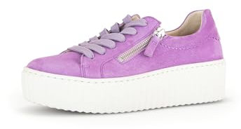 Gabor Damen Low-Top Sneaker, Frauen Halbschuhe,Wechselfußbett,Best Fitting,straßenschuhe,Strassenschuhe,lila Light (Creme),37 EU / 4 UK