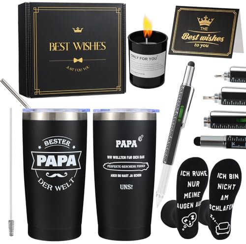 SunmeiTrad Papa Geschenk, Vatertagsgeschenk, Geschenke für papa, Geschenk Vatertag, Geschenke zum Vatertag, Papa Weihnachten Weihnachtsgeschenke, Geburtstag, Thermobecher