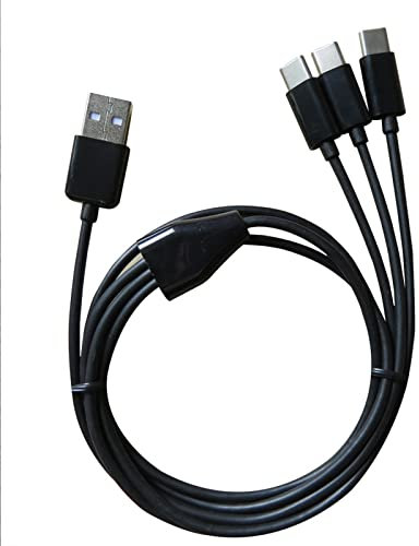 Haiki Multi USB C Splitter Cable 3 In 1 Charging Cord With 3 Type-C Male Plug For Mobile Phone Tablet Charging Cable Data Sync Charging Cable Type C For Multiple Devices
