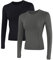 IECCP Damen Laufshirt Langarm Sportshirt Schnell Trocken Fitness Leicht Atmungsaktiv Laufshirt Yoga Gym Tops mit Daumenloch 2er Pack Schwarz und Grau S