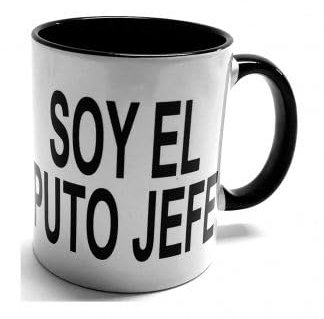 Taza de Cerámica con Frase Soy el puto jefe. Taza divertida. Amigo. Cumpleaños. Navidad. Aniversario.
