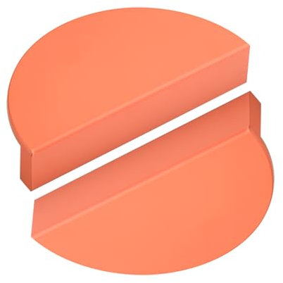 2 Stück Halbkreis Kinderzimmer Schubladenknöpfe Aluminiumlegierung,Halbmond Schubladengriff Mehrfarbig dekorative Schrankgriff für Schrank,Kleiderschrank,Bücherschrank (74mm,Orange)