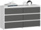 AKORD | Kommode CL-100 mit 6 Schubladen | Komodenschrank | Funktional | Für Wohnzimmer | Für Schlafzimmer | Langlebig | Rollenführung | ABS-Kante 35x100x57cm | Weiß + Graphitgrau Front