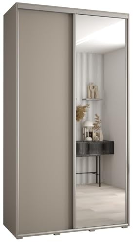 Kleiderschrank mit Spiegel Dakota 3 Garderobenschrank - Schrank Schlafzimmer - Mehrzweckschrank 2 Schiebetüren - Regalen - Flur Möbel - Kleiderstange Schrank - Allzweckschrank - closet - Gaderobe