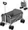WOLTU Bollerwagen faltbar, Handwagen Transportwagen klappbar, Gartenwagen Strandwagen mit Bremsen Doppelrädern, Trolley für Garten Strand Camping, 80 kg belastbar, Dunkelgrau