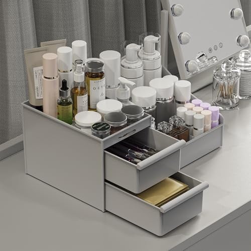 DancesCat Organizzatore di Trucco con Cassetti, Organizer Trucchi Porta Trucchi Organizzatore, Organizzatore Trucchi Adatti a Camera da Letto, Toletta, Bagno, Porta Trucchi Organizer da Bagno