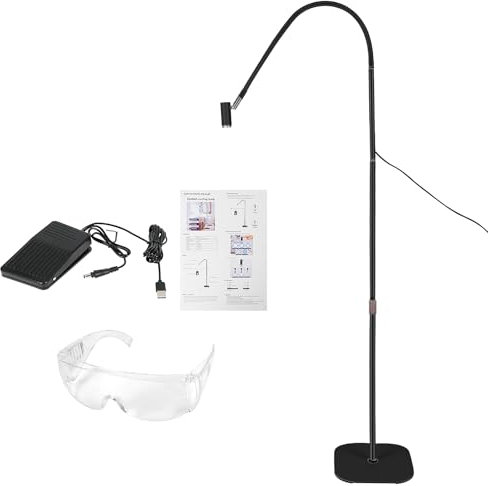 UV-LED-Lampe mit stille Fuß Schalter, USB 6W LED Lila Licht UV Wimpern Schönheit Nagel Kleber Schnell Aushärtende Falsche Wimpern Pfropfen Touch Dimmen UV Lampe zur UV-Kleberhärtung (Schwarz)