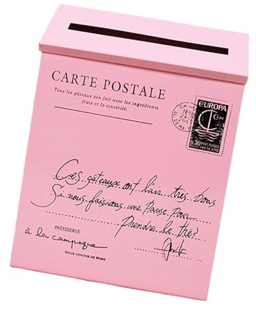 FLCPJGV Wandbriefkasten für Den Außenbereich, Elegante Postbox Zur Befestigung, ROSA