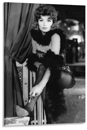 PURRCOCO Poster der französischen Schauspielerinnen des 21. Jahrhunderts, Anouk Aimée, Poster, Kunstdruck, Wandfoto, Malerei, Poster, Hängebild, Familiendekoration, 20 x 30 cm