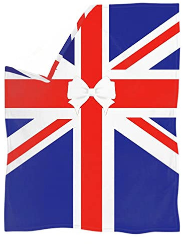 TradesForU Fleecedecke mit Union-Jack-Flaggen, Sofa-Überwurf, ultraweich, warm, für Kinder, Mädchen, Frauen, britische Flagge, Dekor