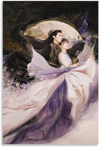 Zchdk Yhdesh Chinesisches TV-Drama-Poster Love between Fairy And Devil, Wang Hedi, Leinwandgemälde, moderne Wandkunstdrucke für Heimdekoration, Bild, 50 x 70 cm, ohne Rahmen