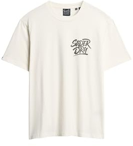 Superdry Herren Locker geschnittenes T-Shirt mit Skateboard-Fotografie Wollweiß L