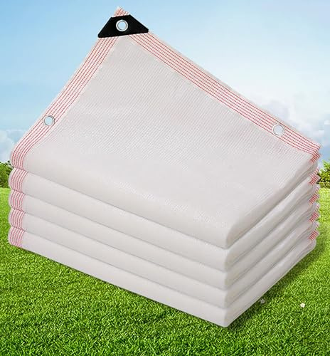 SGSKEIEY Sonnensegel,Block Sonne Schatten Segel mit Ösen Markisenstoff Schattennetz für Windschutz Terrasse,Schattennetz mit Ösen Garten Weiß 1x1m Garten Pflanzen GewäChshaus (2x2m,Shading 75%)
