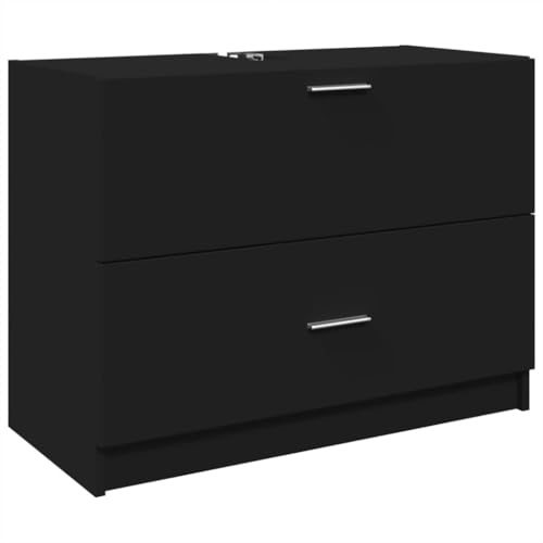 vidaXL Waschbeckenunterschrank Schwarz 78x37x59 cm Holzwerkstoff