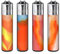 Clipper Feuerzeuge, Set mit 4 Stück, außergewöhnliche Motive (Orange Nebula)