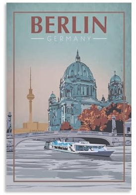 Vintage Travel Berlin Germany Poster, 20 x 30 cm
