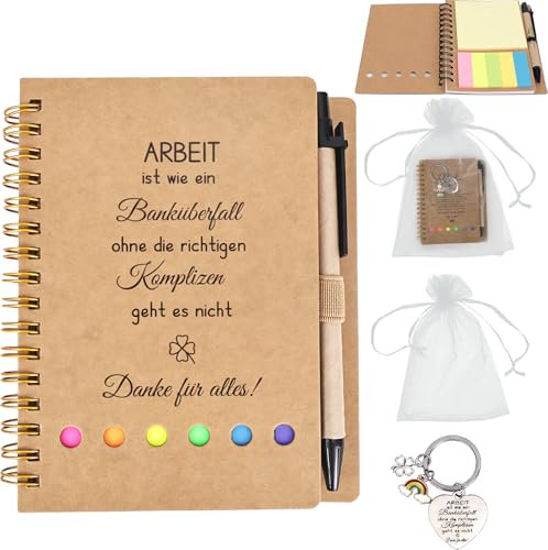 GADITIEK Abschiedsgeschenk Kollegen Jobwechsel, Inklusive Notizbuch und Schlüsselanhänger, Beste Kollegen Geschenk, Danke Abschied Kollegin Geschenk (Arbeit)