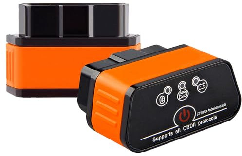 KUWUNG OBD2 Bluetooth Adapter, OBD2 Diagnosegerät for iOS und Android, elm327 Bluetooth, Bluetooth Diagnosegerät Scanner Code Leser für Alle OBDII EOBD Protokoll Fahrzeuge