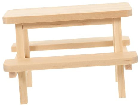 GLSTOY Mini-Tisch- und Stuhlset Aus Holz für Mädchenspielzeug Puppenhaus Dekorative Requisiten