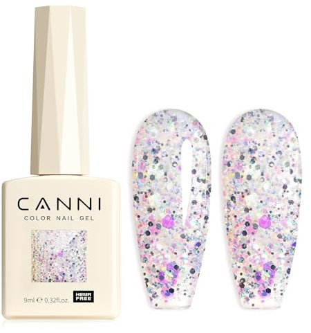 CANNI Gel Nagellack Glitzer Nagellack Gel Nail Polish Farbgel für Gelnägel UV Lack Soak Off gellack für UV Lampe 8091