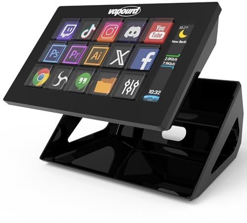 Stream Controller Deck, Studio Controller, 15 Anpassbare LCD Tasten, Kompaktes Kontroll Deck, Trigger Aktionen in Apps und Software wie OBS, Twitch,YouTube, kompatibel mit Mac/PC für Streaming