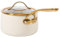bloomhouse - Oprah's Favorite Things - 3 Quart Heavy Duty Aluminum Premium PFA Free Ceramic Nonstick Saucepan with Lid - Almond Cream w/Gold Handle