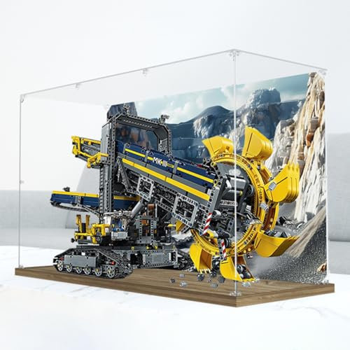 Figuren-Displaybox für LE-GO für 42055 Bagger, Acryl, staubdicht, transparent, benutzerdefinierte Vitrine, Aufbewahrungsbox (kein Modell)