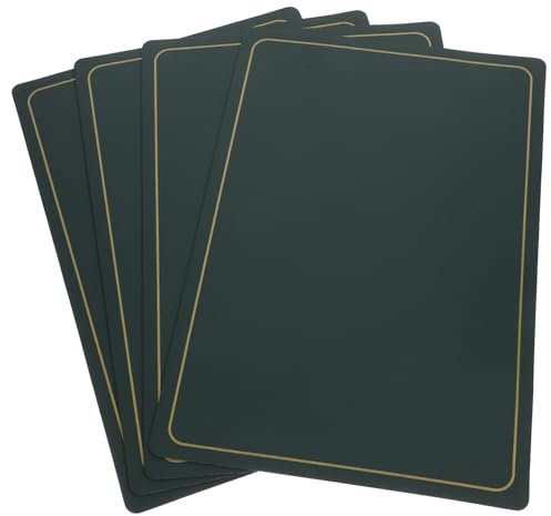 Alipis 4 Stück Tischset aus Leder mit Prägung runder Esstisch Untersetzermatte Esstisch aus Marmor Platzdeckchen für Kleinkinder Platzdeckchen für PU-Leder Dark Green