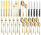 TAN REN Gold Besteck Set 6 Personen, 36-teiliges Edelstahl Besteckset mit Steakmesser, Elegantes Essbesteck Set mit Messer Gabel Löffel, Cutlery Set für Küche/Restaurant