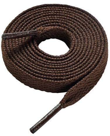 CCSOFTIME 2 Paar Schnürsenkel Braun Flach Ersatz Sneaker Schuhbänder für Sportschuhe Turnschuhe Converse Air Force,8mm Breite Reißfest Brown Shoelaces,Dunkelbraun,130cm