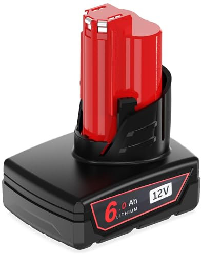 12V 6Ah Ersatzakku für Milwaukee Akku M-12 Lithium Ionen Batterie Werkzeuge Beheizte Jacke 48-11-2460 48-11-2450 48-11-2440 48-11-2430 48-11-2425 48-11-2420 48-11-2402 48-11-2401 Werkzeugakku
