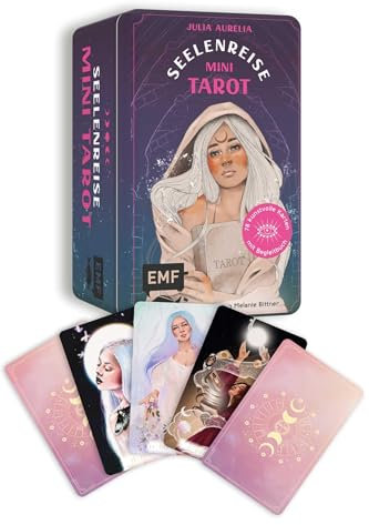 Tarot-Kartenset: Seelenreise Mini-Tarot: 78 kunstvoll illustrierte Karten mit Begleitbuch in der praktischen Metalldose im Pocket-Format