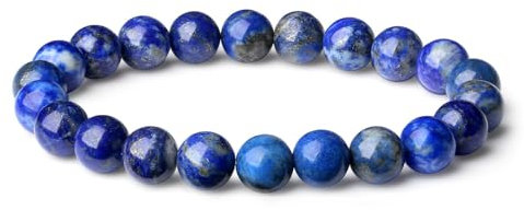 XIANNVXI Lapislazuli Armband 8mm Perlen Perlenarmband Kristalle Armband Lapislazuli Stein Echt Armbänder Damen Geschenk für Mama