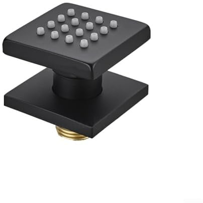Quadratischer Duschkopf, Spa wie Massagedüsen, verdeckte Körpersprays, Design (schwarz)