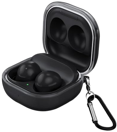 GIOPUEY Clear Hülle Kompatibel mit Samsung Galaxy Buds Core, TPU Stoßfeste Schutzhülle, Ultradünn, Kein Geruch, Hülle Silikon- Transparent Black