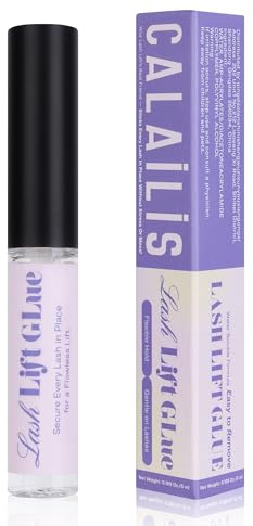 CALAILIS Lash Lift Glue, Strong Sticky Lash Lift Adhesive for Eyelash Lifting and Curling, No Irritation and Odorless Eyelash Perm Glue Dissolves Quickly in Water, 5ML