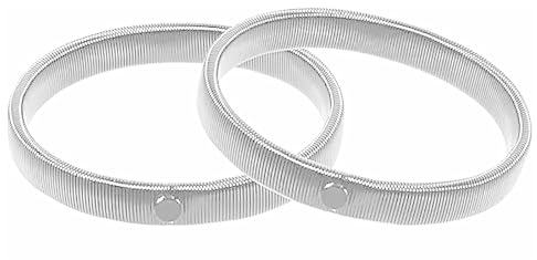 NASMBXA 1 Pair Shirt Sleeve Holders, Anti-slip Metal Shirt Sleeve Holders, Adjustable Metal Stretchy Garter, Expandable Elastic Shirt Armbands for Office Workers, Waiters, Bar Staff (Silver)