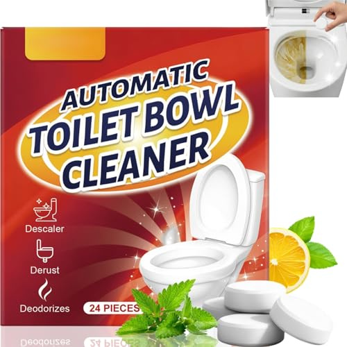 24Pcs Toilet Bowl Cleaner Tablets,Toilet Cleaner Tablets,Heavy Duty Limescale Remover & Bowl Cleaner,Toilet Cleaner Active Tablets,Toilet Fresheners & Stain Remover,Toilet Cleaning Tablets